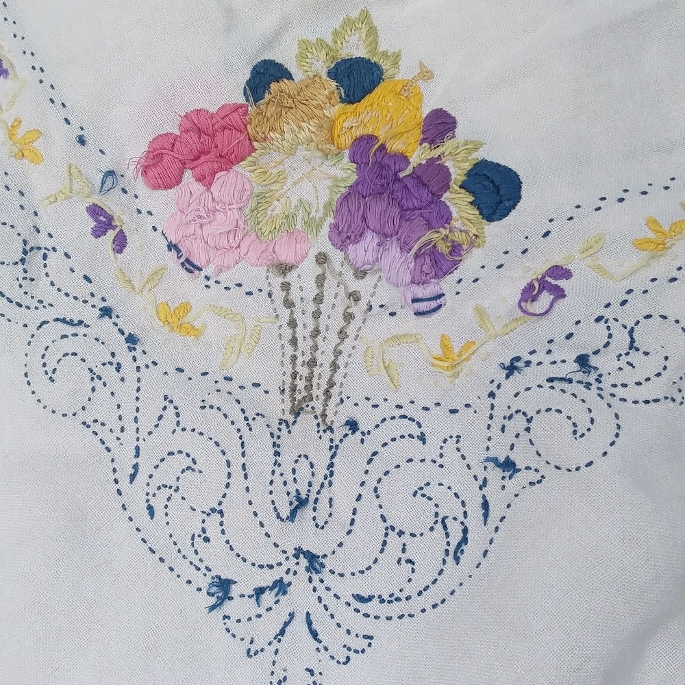 Hand Embroidery Vintage Tablecloth - Picture 5 of 8